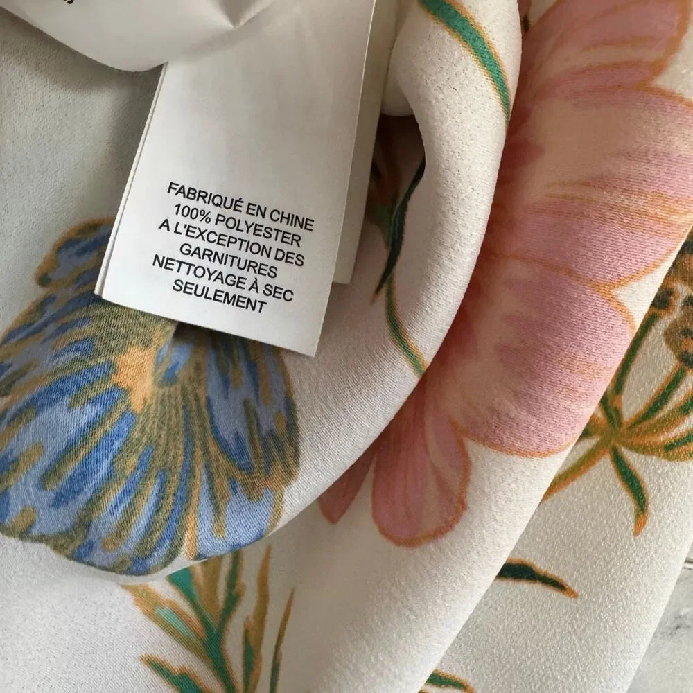 Kate Spade Blossom Floral Tie Neck Blouse S